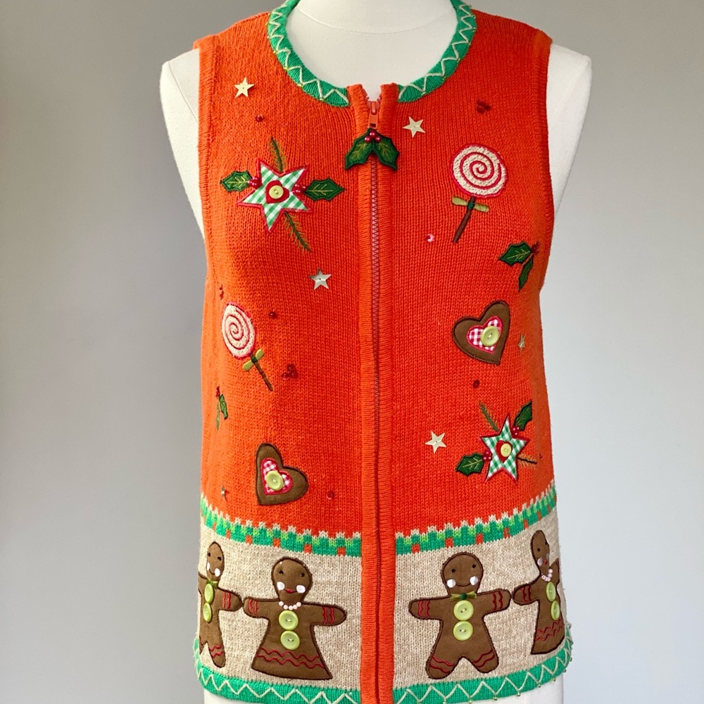 Vintage Gingerbread Sweater Vest
